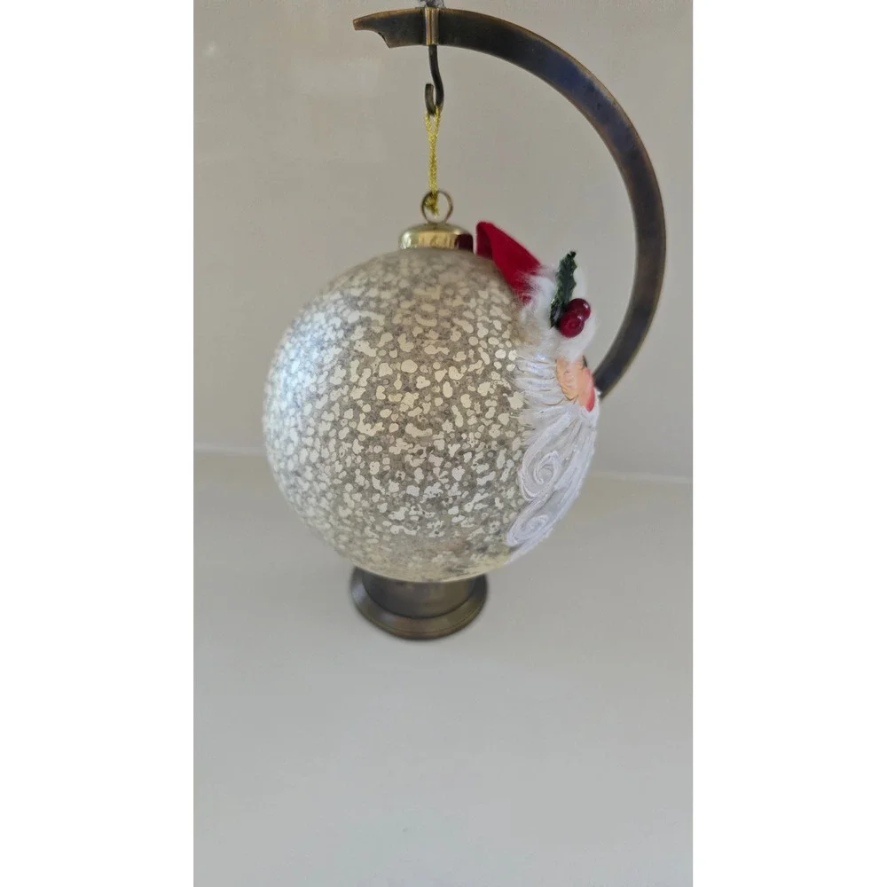 New Kurt Adler Santa Claus Hand Painted Mercury Glass Christmas Ornament